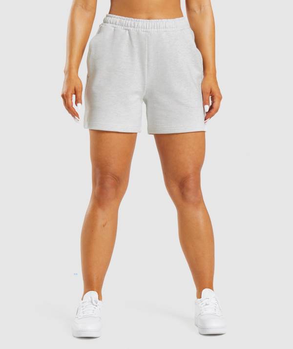 Damske Šortky Gymshark Rest Day Sweats Siva Biele | SK7304958